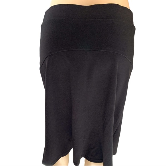 Della Spiga Italy Black Stretch A-Line Flowy Skirt Fitted Waist - Picture 3 of 3